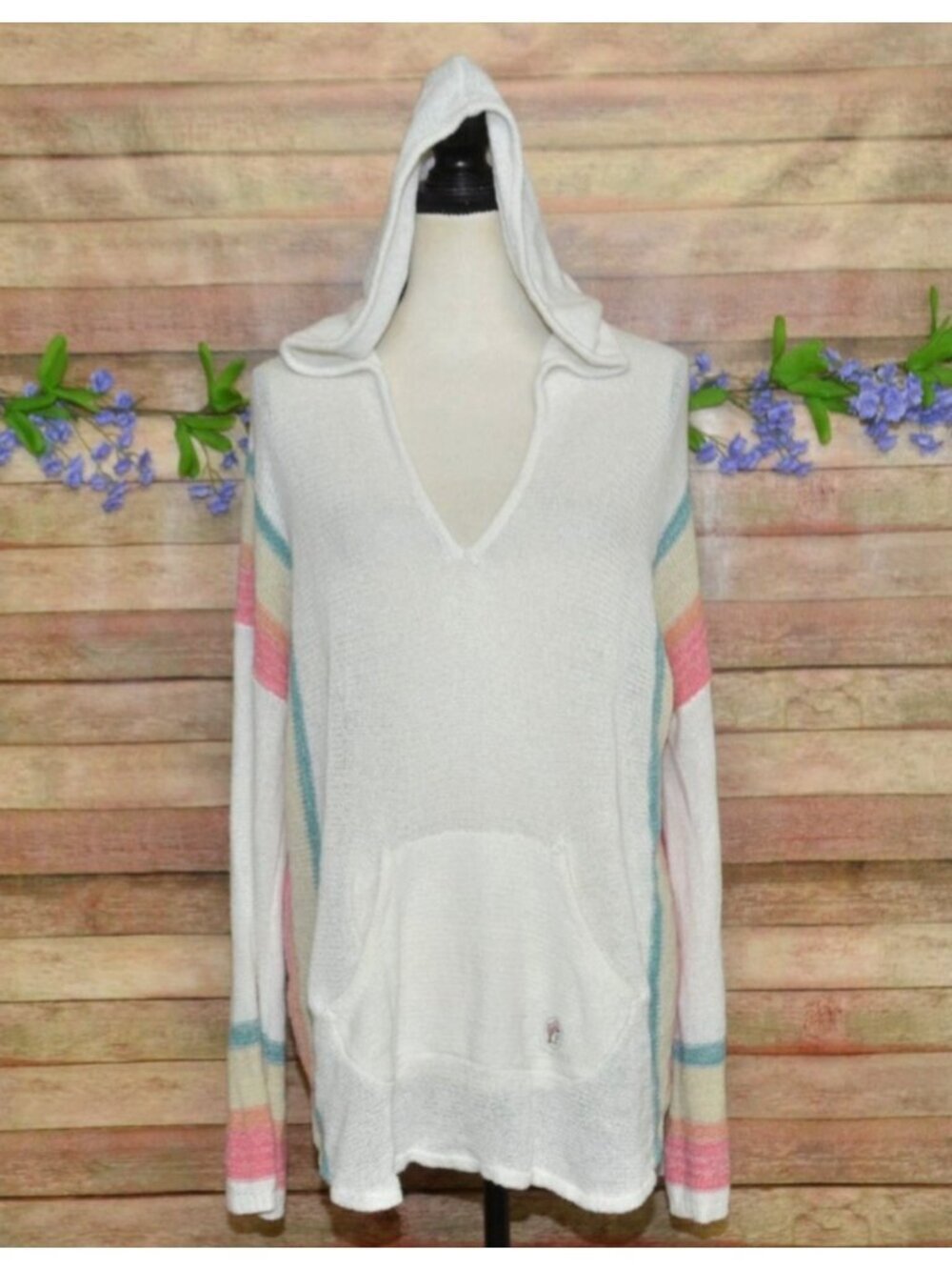 Buc-ee's Lightweight Baja Style Popover Hoodie Sweater Size XL Beachy Coastal